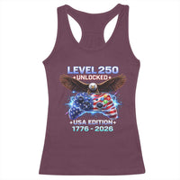 USA 250th Anniversary Gamer Racerback Tank Top Level 250 USA Edition 1776 2026 Bald Eagle