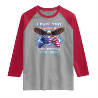 USA 250th Anniversary Gamer Raglan Shirt Level 250 USA Edition 1776 2026 Bald Eagle