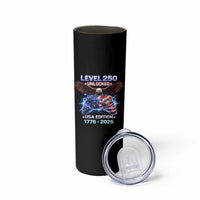 USA 250th Anniversary Gamer Skinny Tumbler Level 250 USA Edition 1776 2026 Bald Eagle