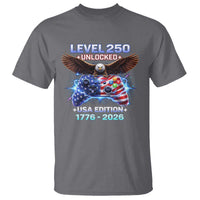 USA 250th Anniversary Gamer T Shirt Level 250 USA Edition 1776 2026 Bald Eagle