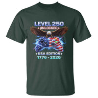 USA 250th Anniversary Gamer T Shirt Level 250 USA Edition 1776 2026 Bald Eagle