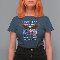 USA 250th Anniversary Gamer T Shirt For Women Level 250 USA Edition 1776 2026 Bald Eagle