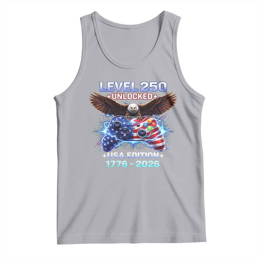 USA 250th Anniversary Gamer Tank Top Level 250 USA Edition 1776 2026 Bald Eagle