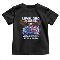 USA 250th Anniversary Gamer Toddler T Shirt Level 250 USA Edition 1776 2026 Bald Eagle