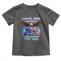 USA 250th Anniversary Gamer Toddler T Shirt Level 250 USA Edition 1776 2026 Bald Eagle