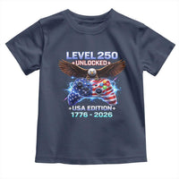 USA 250th Anniversary Gamer Toddler T Shirt Level 250 USA Edition 1776 2026 Bald Eagle