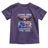 USA 250th Anniversary Gamer Toddler T Shirt Level 250 USA Edition 1776 2026 Bald Eagle