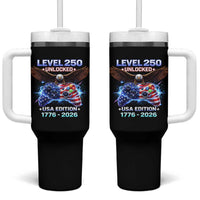 USA 250th Anniversary Gamer Tumbler With Handle Level 250 USA Edition 1776 2026 Bald Eagle