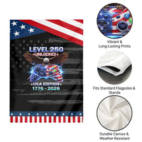 USA 250th Anniversary Gamer Garden Flag Level 250 USA Edition 1776 2026 Bald Eagle