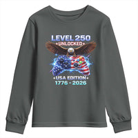 USA 250th Anniversary Gamer Youth Sweatshirt Level 250 USA Edition 1776 2026 Bald Eagle