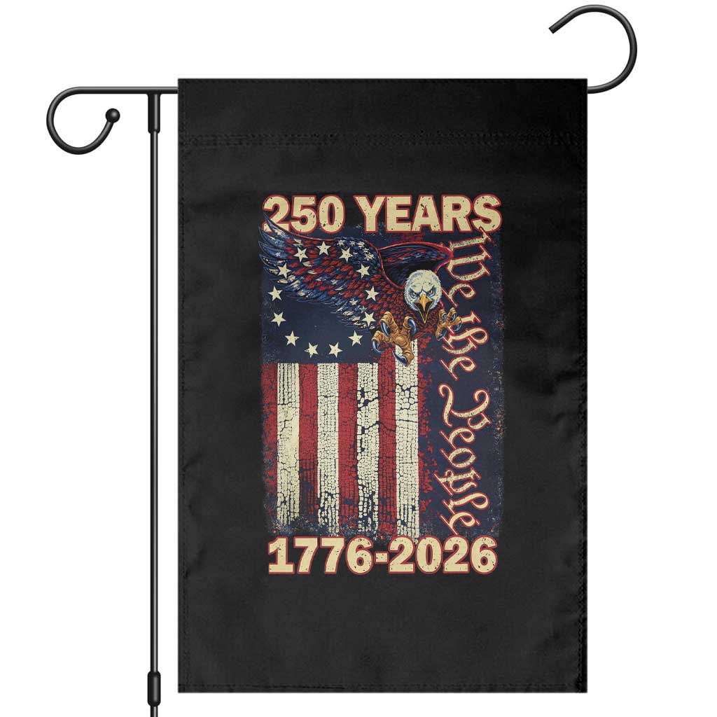 250th Anniversary USA Patriotic Garden Flag 250 Years We The People Vintage Bald Eagle
