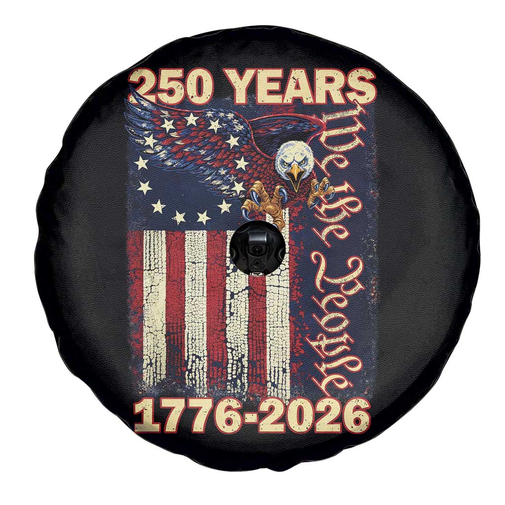 250th Anniversary USA Patriotic Spare Tire Cover 250 Years We The People Vintage Bald Eagle