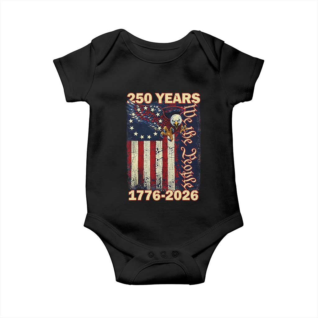 250th Anniversary USA Patriotic Baby Onesie 250 Years We The People Vintage Bald Eagle