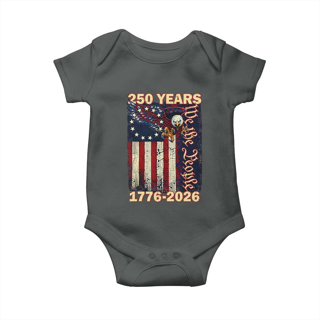 250th Anniversary USA Patriotic Baby Onesie 250 Years We The People Vintage Bald Eagle