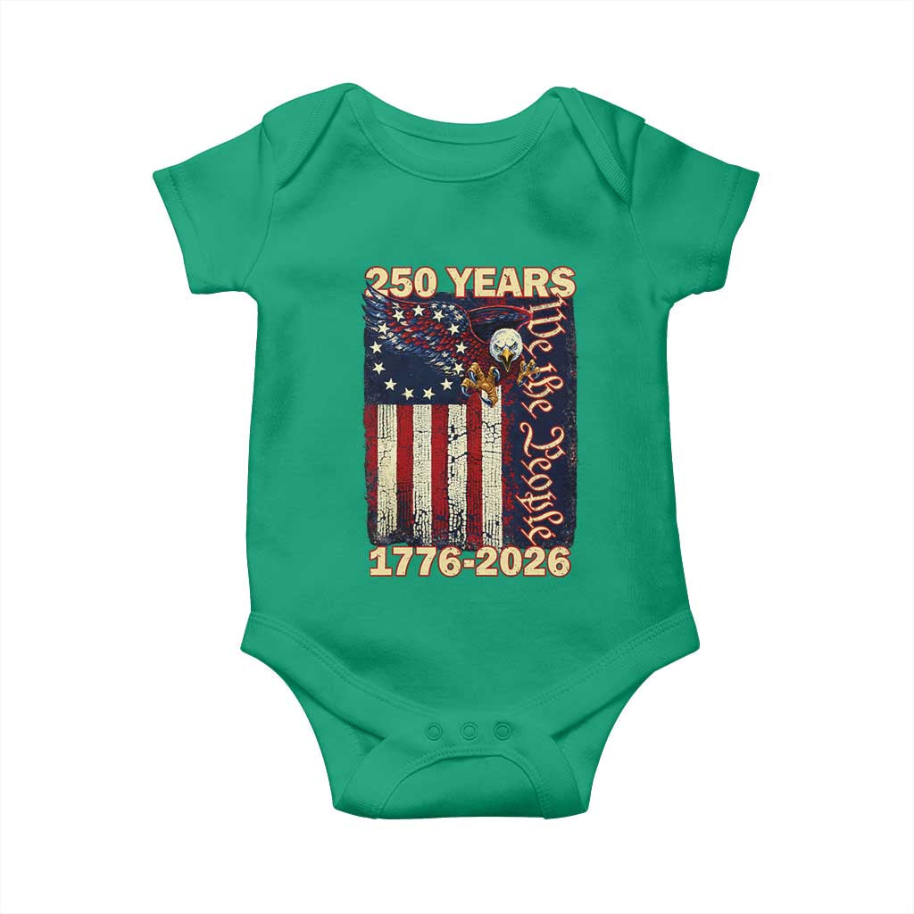 250th Anniversary USA Patriotic Baby Onesie 250 Years We The People Vintage Bald Eagle