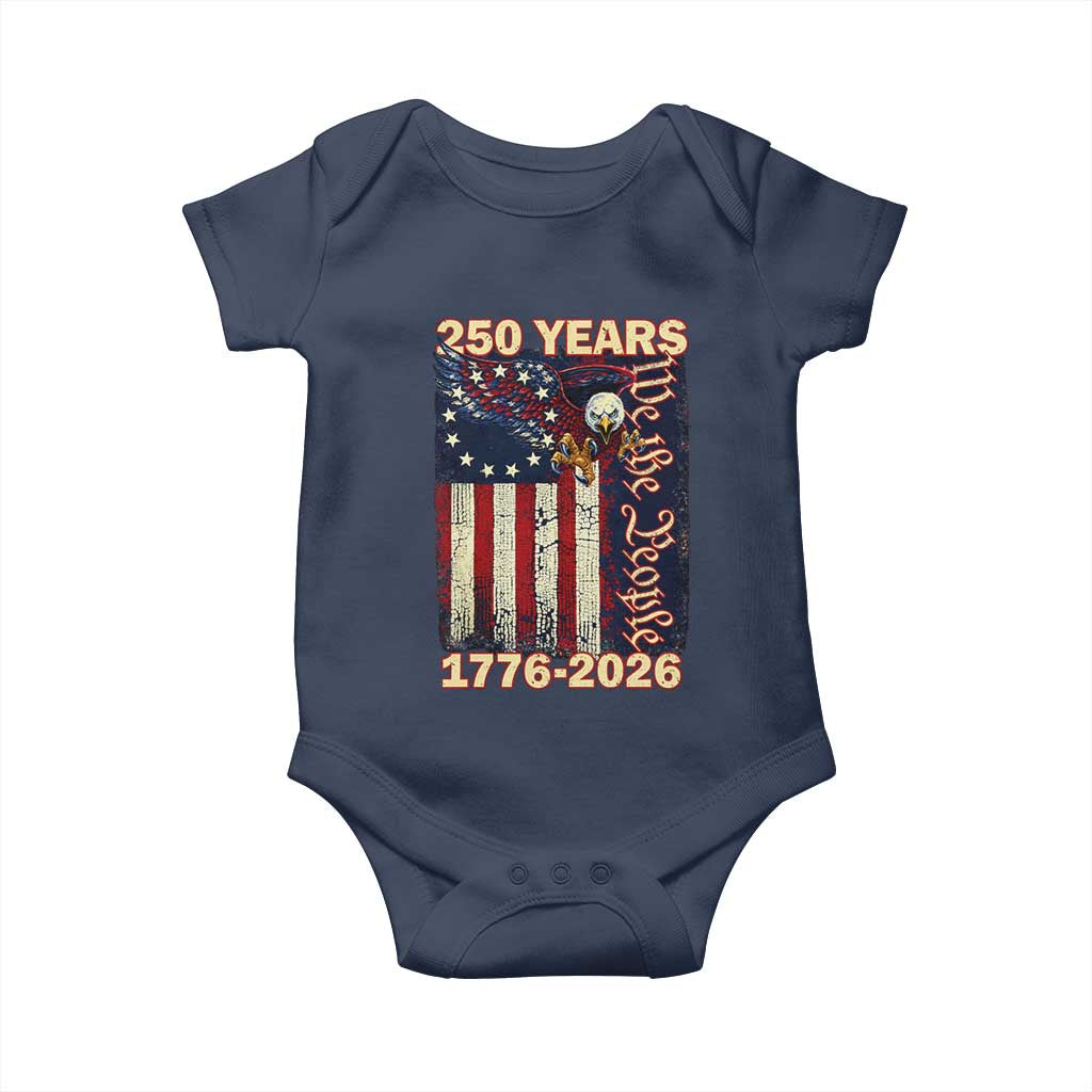 250th Anniversary USA Patriotic Baby Onesie 250 Years We The People Vintage Bald Eagle