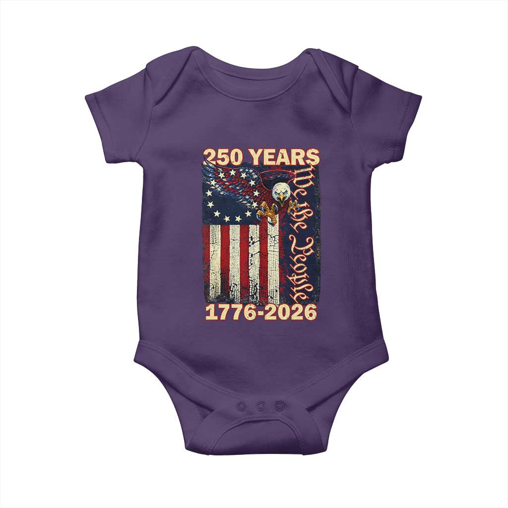 250th Anniversary USA Patriotic Baby Onesie 250 Years We The People Vintage Bald Eagle