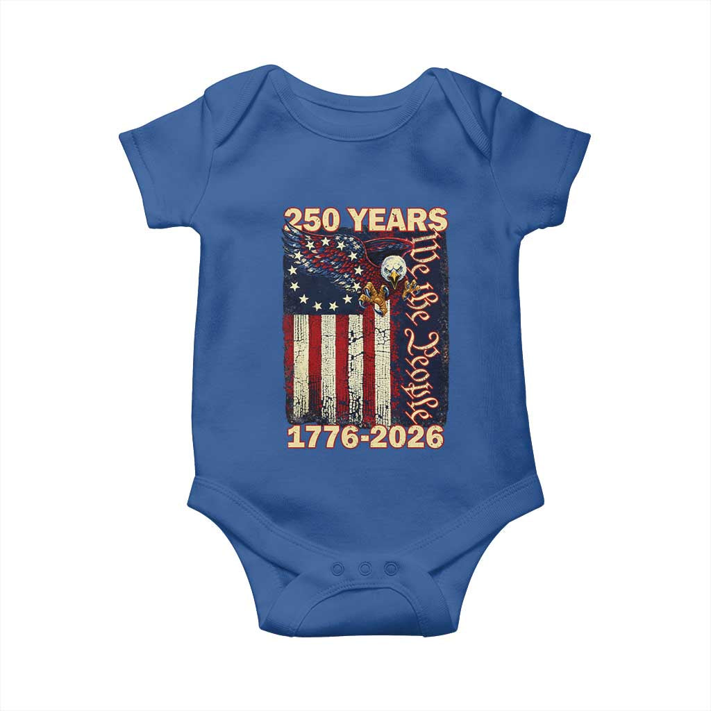250th Anniversary USA Patriotic Baby Onesie 250 Years We The People Vintage Bald Eagle