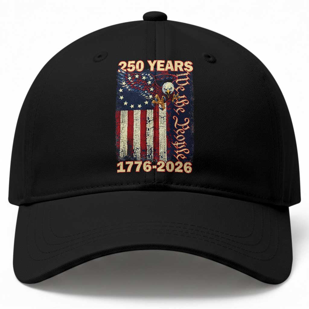 250th Anniversary USA Patriotic Baseball Cap 250 Years We The People Vintage Bald Eagle