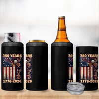250th Anniversary USA Patriotic 4 in 1 Can Cooler Tumbler 250 Years We The People Vintage Bald Eagle
