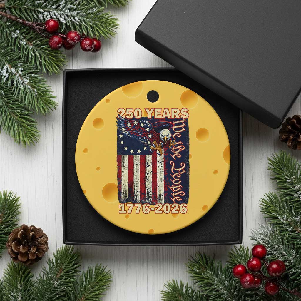250th Anniversary USA Patriotic Ceramic Ornament 250 Years We The People Vintage Bald Eagle