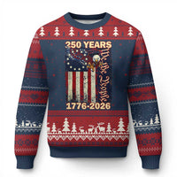 250th Anniversary USA Patriotic Ugly Christmas Sweater 250 Years We The People Vintage Bald Eagle