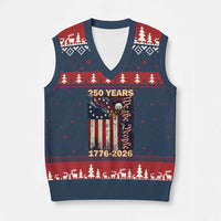 250th Anniversary USA Patriotic V-Neck Knit Sweater Vest 250 Years We The People Vintage Bald Eagle