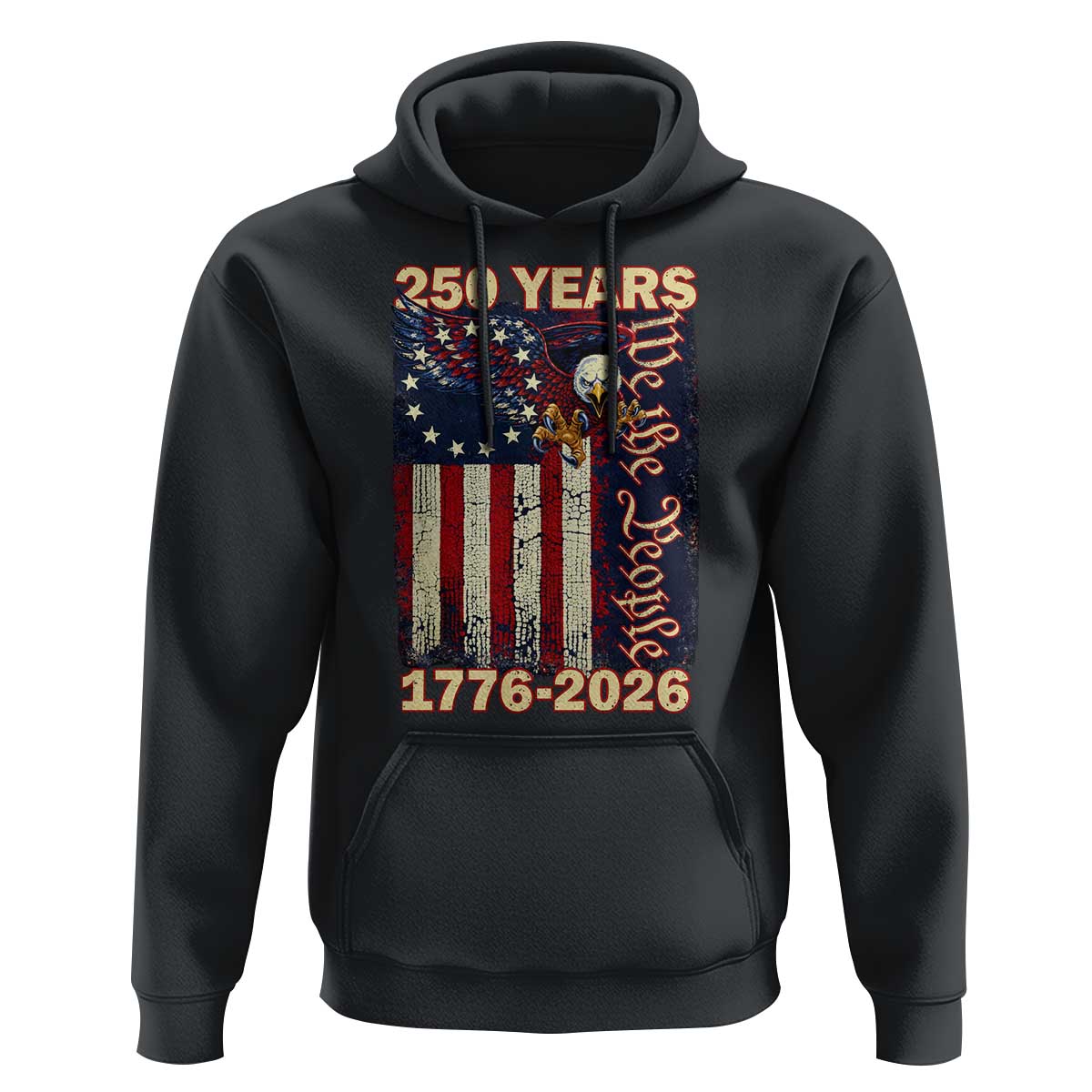 250th Anniversary USA Patriotic Hoodie 250 Years We The People Vintage Bald Eagle