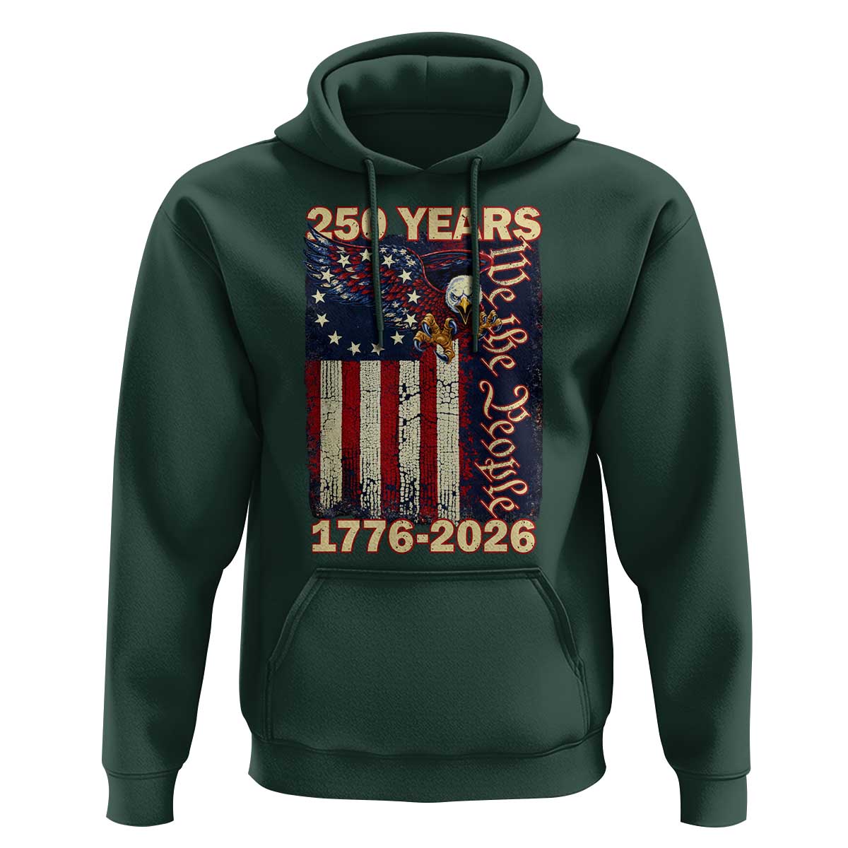 250th Anniversary USA Patriotic Hoodie 250 Years We The People Vintage Bald Eagle