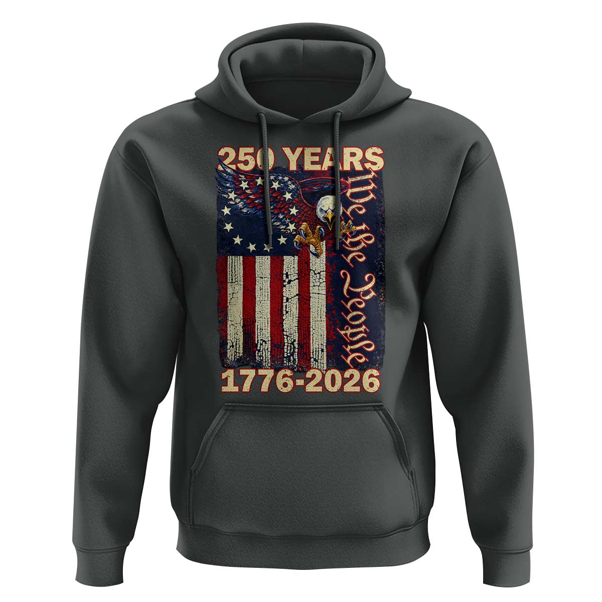 250th Anniversary USA Patriotic Hoodie 250 Years We The People Vintage Bald Eagle