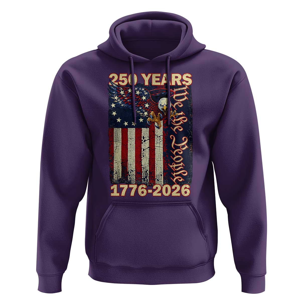 250th Anniversary USA Patriotic Hoodie 250 Years We The People Vintage Bald Eagle