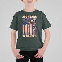 250th Anniversary USA Patriotic T Shirt For Kid 250 Years We The People Vintage Bald Eagle