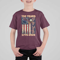 250th Anniversary USA Patriotic T Shirt For Kid 250 Years We The People Vintage Bald Eagle