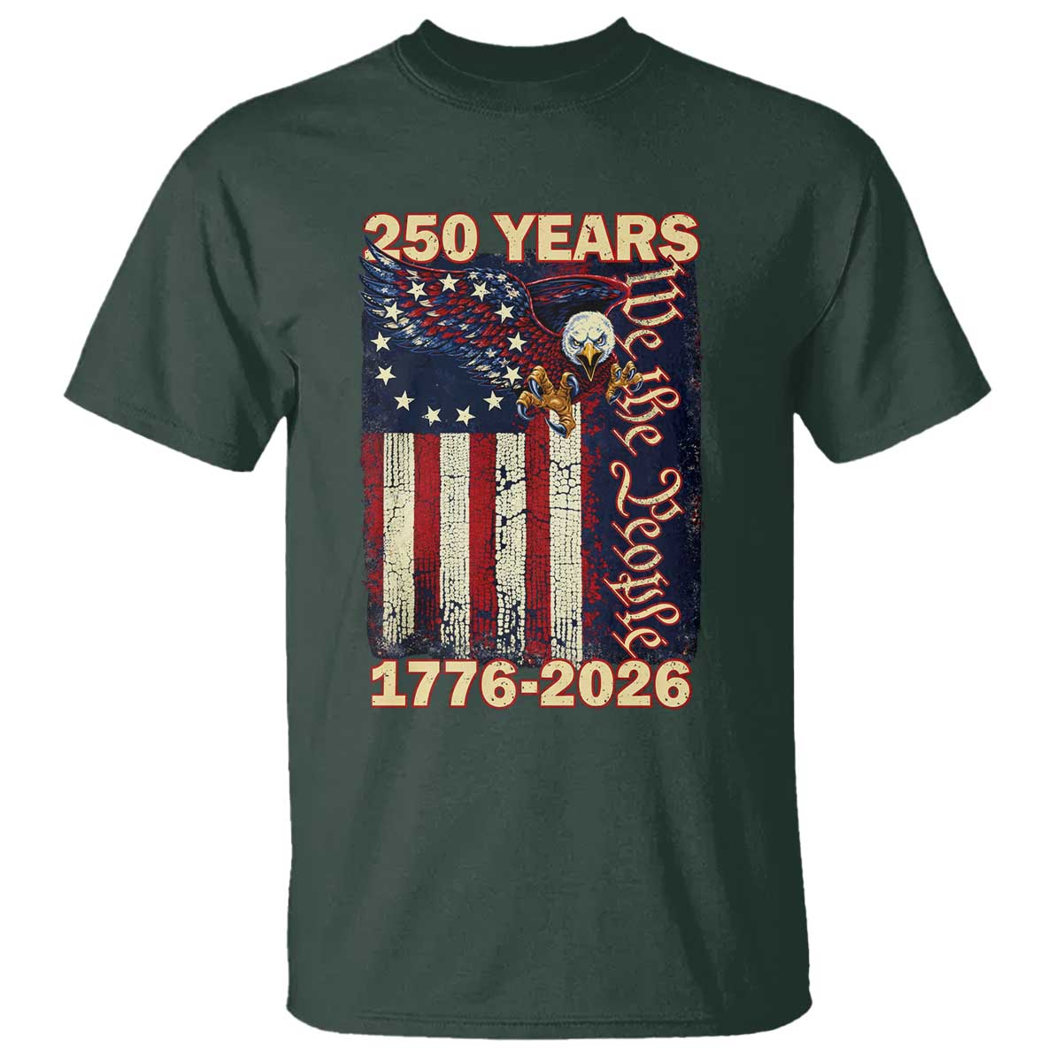 250th Anniversary USA Patriotic T Shirt 250 Years We The People Vintage Bald Eagle