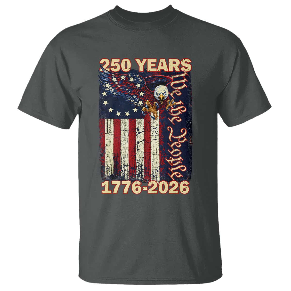 250th Anniversary USA Patriotic T Shirt 250 Years We The People Vintage Bald Eagle