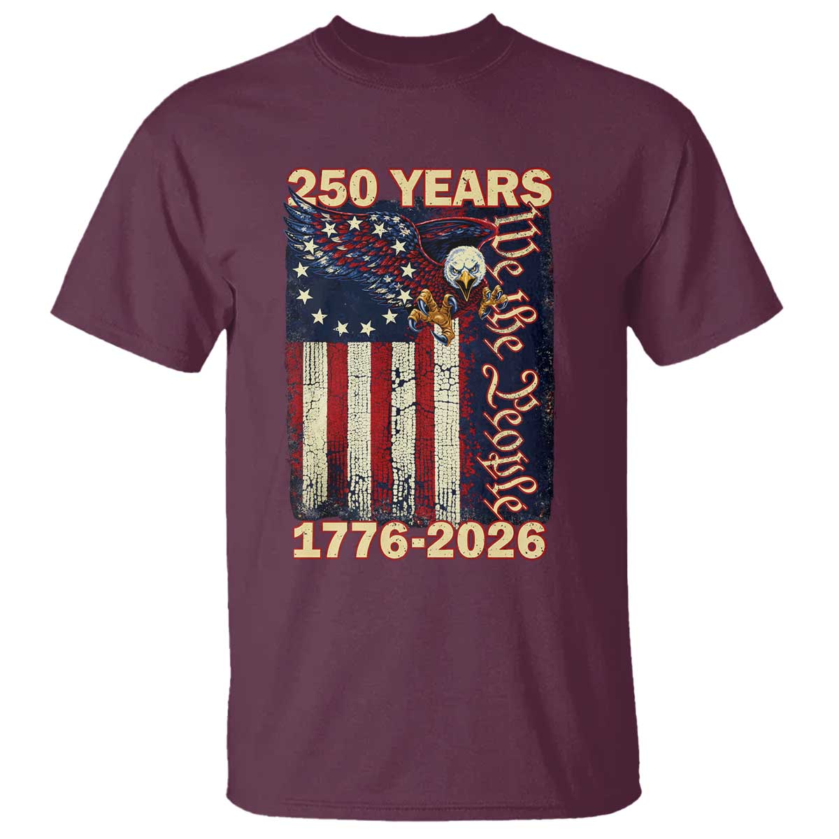 250th Anniversary USA Patriotic T Shirt 250 Years We The People Vintage Bald Eagle