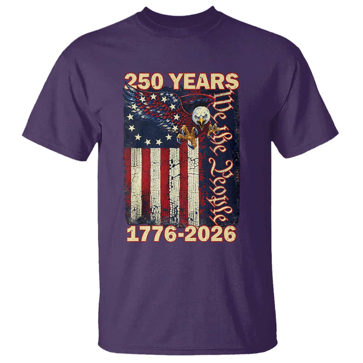 250th Anniversary USA Patriotic T Shirt 250 Years We The People Vintage Bald Eagle
