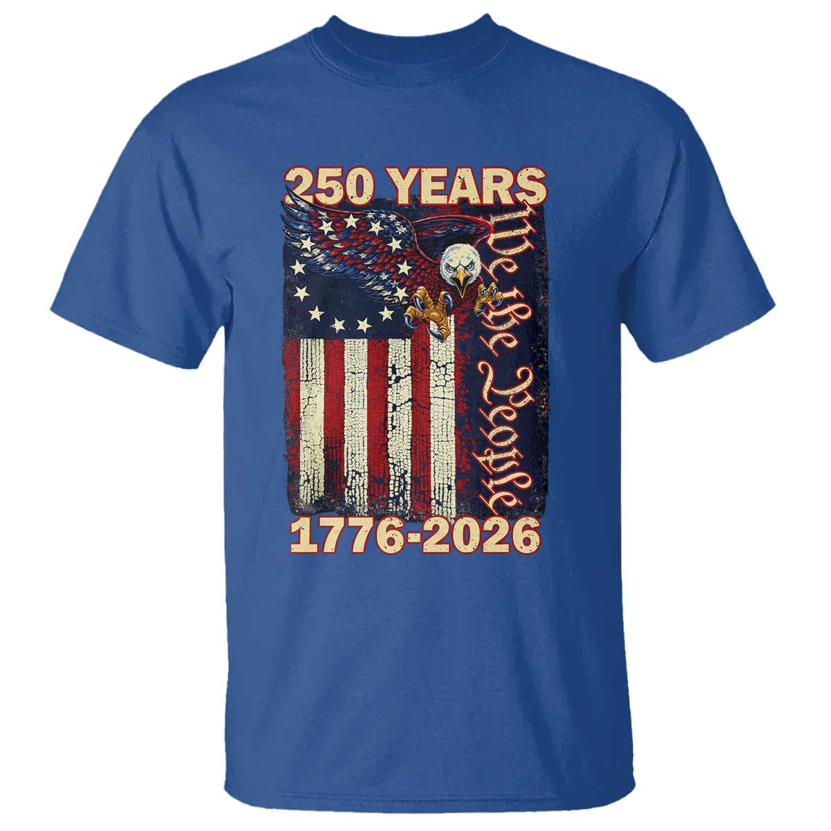 250th Anniversary USA Patriotic T Shirt 250 Years We The People Vintage Bald Eagle