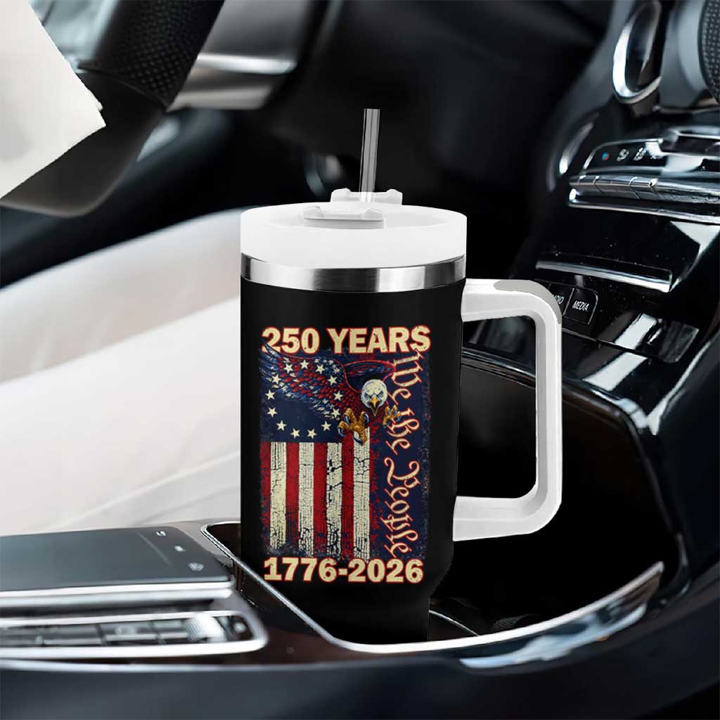 250th Anniversary USA Patriotic Tumbler With Handle 250 Years We The People Vintage Bald Eagle