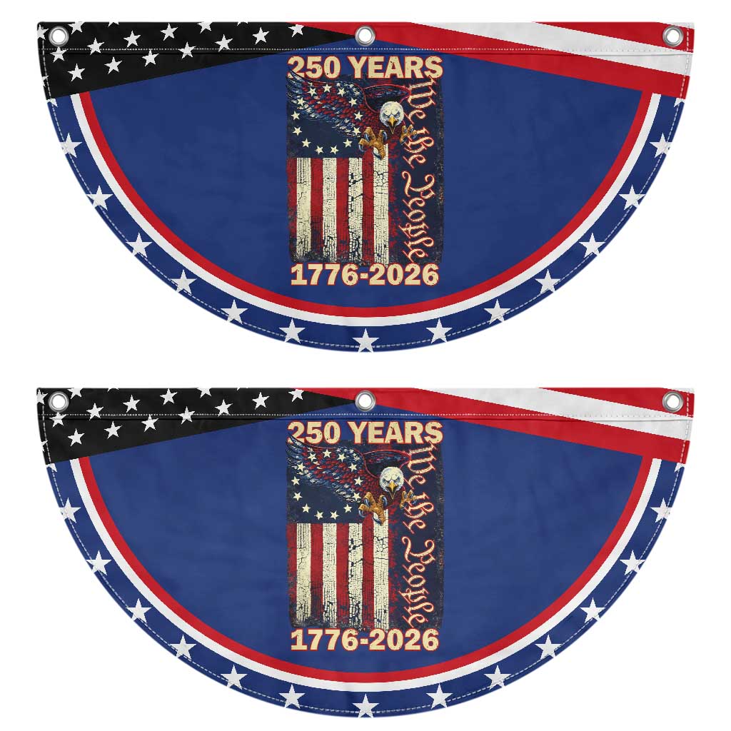 250th Anniversary USA Patriotic Fan Flag 250 Years We The People Vintage Bald Eagle