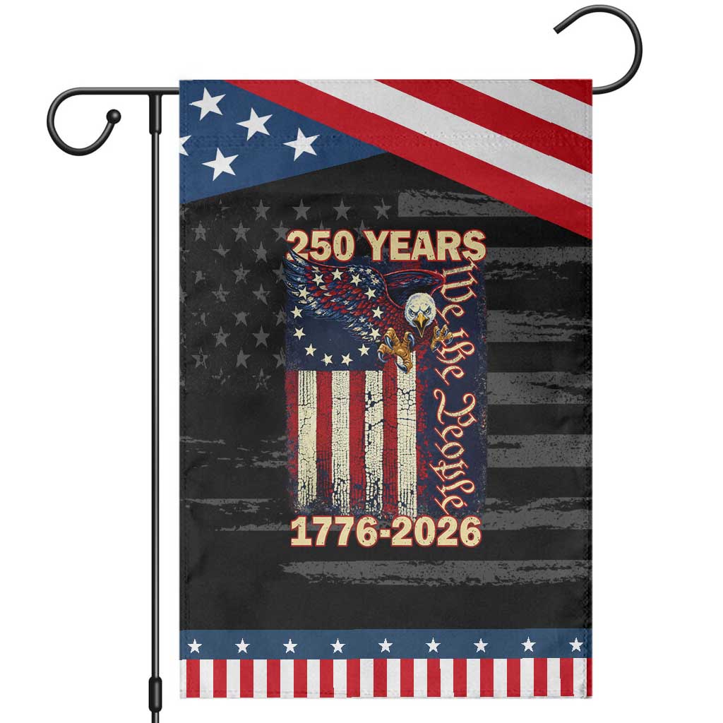 250th Anniversary USA Patriotic Garden Flag 250 Years We The People Vintage Bald Eagle