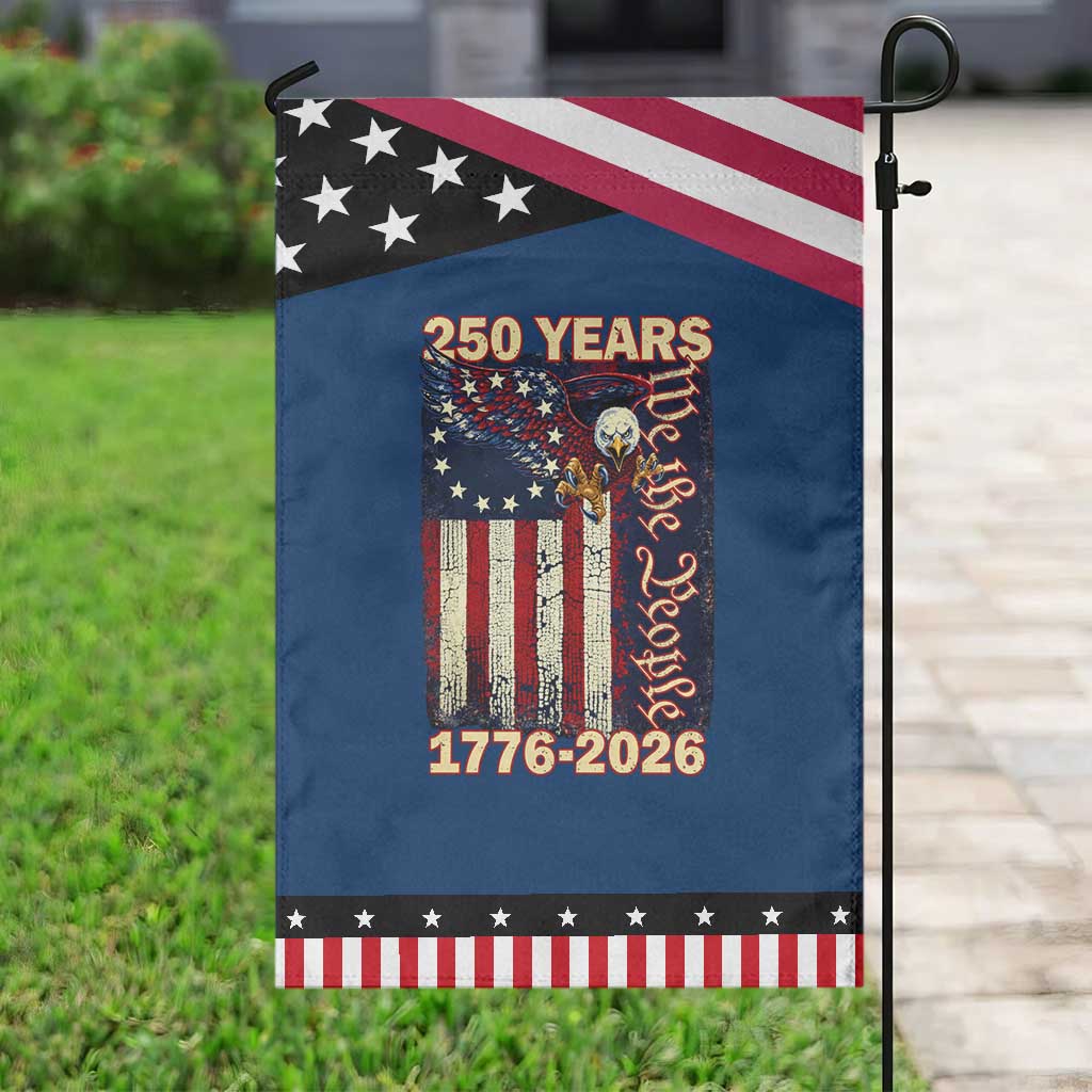 250th Anniversary USA Patriotic Garden Flag 250 Years We The People Vintage Bald Eagle