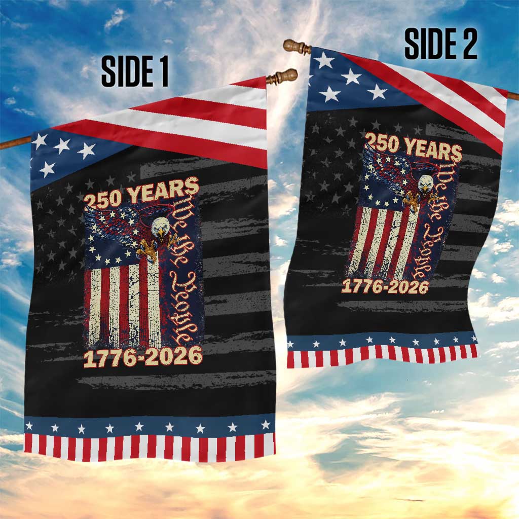 250th Anniversary USA Patriotic Garden Flag 250 Years We The People Vintage Bald Eagle