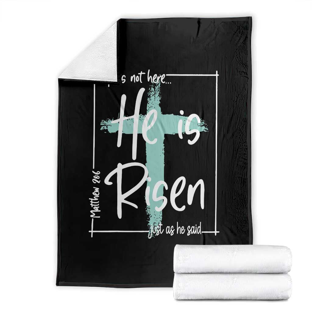 Easter He Is Risen Throw Blanket He Is Not Here Christian Cross