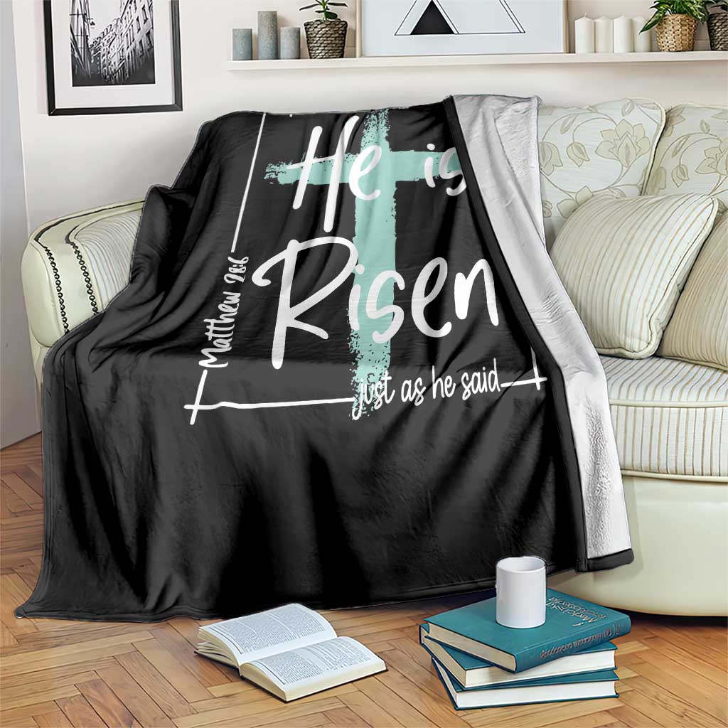 Easter He Is Risen Throw Blanket He Is Not Here Christian Cross
