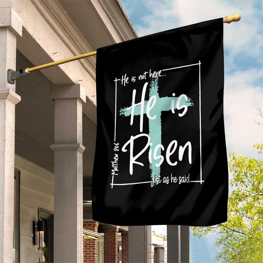 Easter He Is Risen Garden Flag He Is Not Here Christian Cross