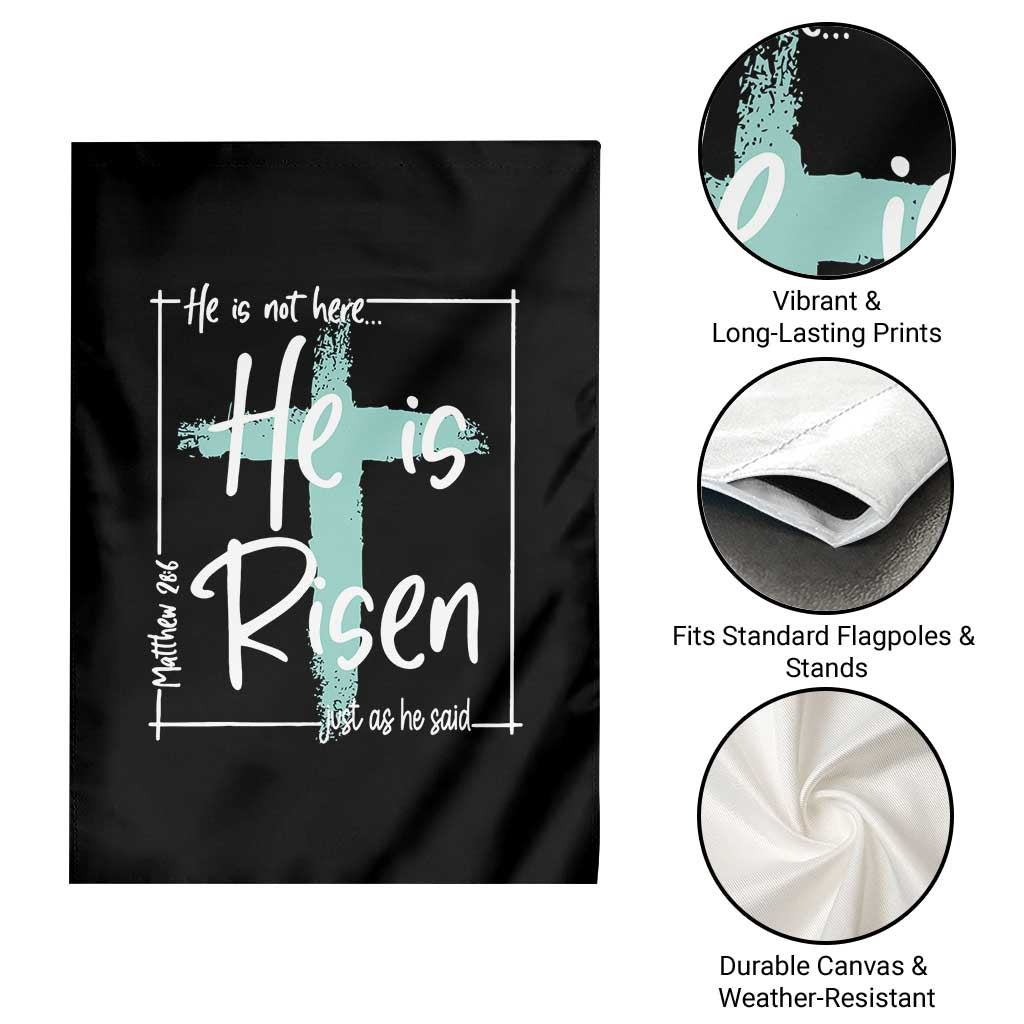 Easter He Is Risen Garden Flag He Is Not Here Christian Cross