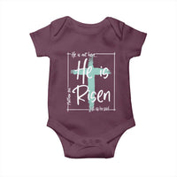 Easter He Is Risen Baby Onesie He Is Not Here Christian Cross