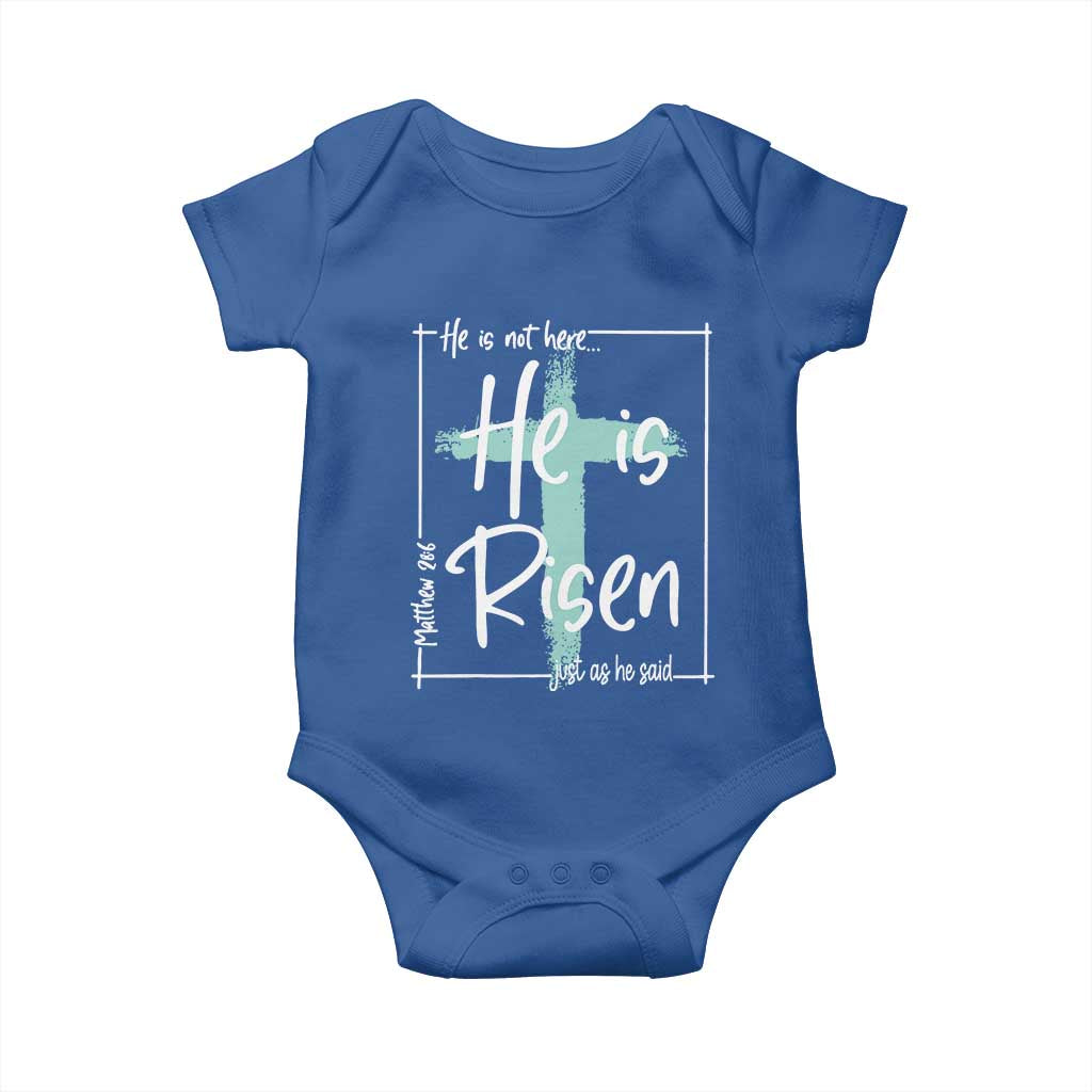 Easter He Is Risen Baby Onesie He Is Not Here Christian Cross