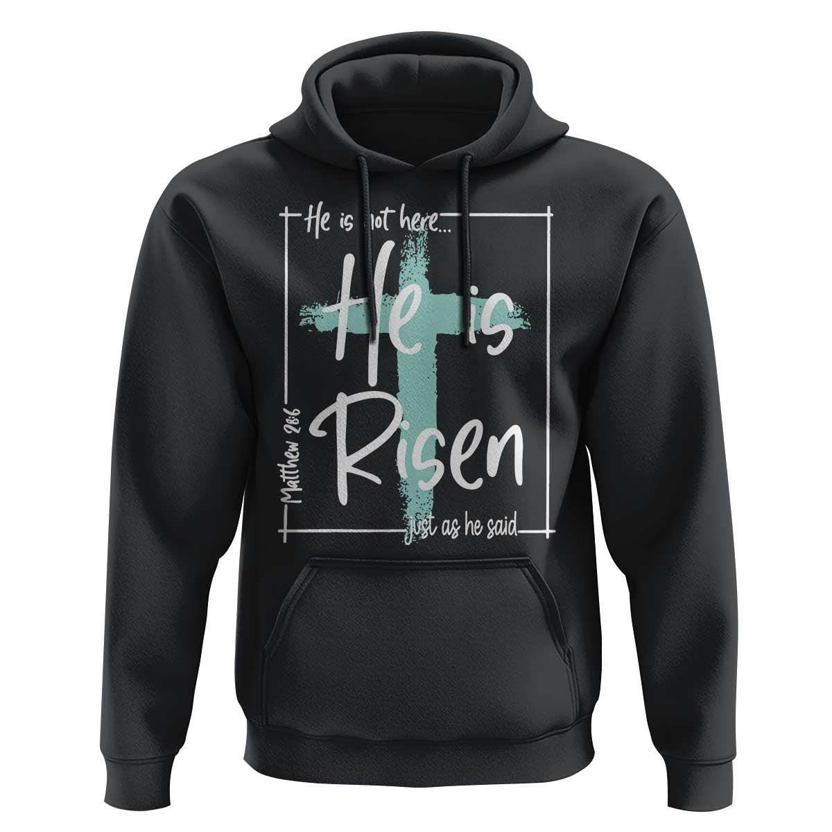 Easter He Is Risen Hoodie He Is Not Here Christian Cross